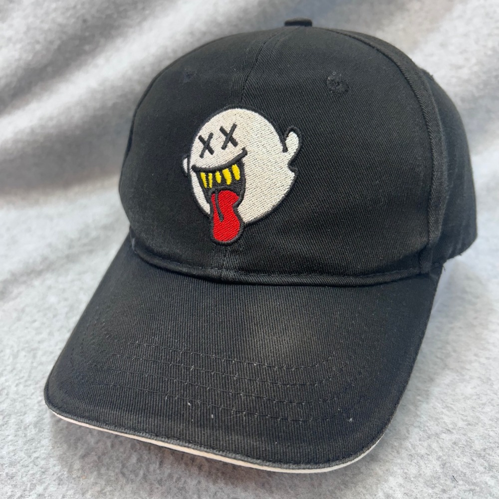 Ghost Graphic Unisex Black Three In Baseball Hat Adjustable Strap OSFM